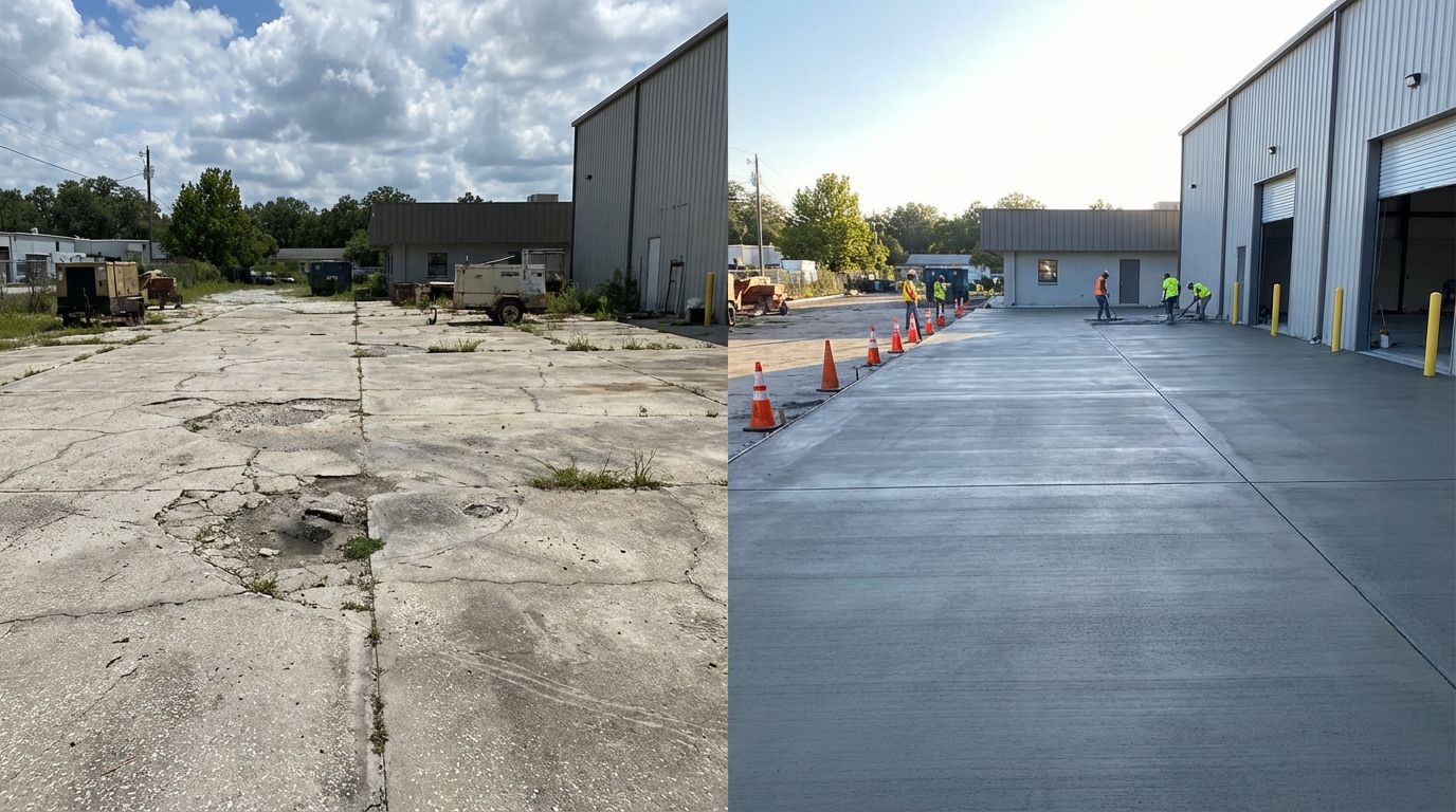 before after concrete driveway fl Bayonet Point FL