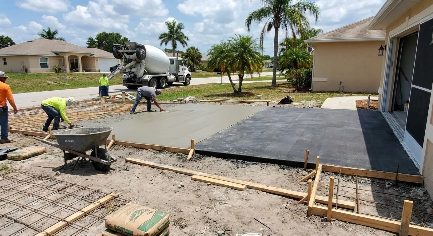 concrete driveway extension Sugarmill Woods FL