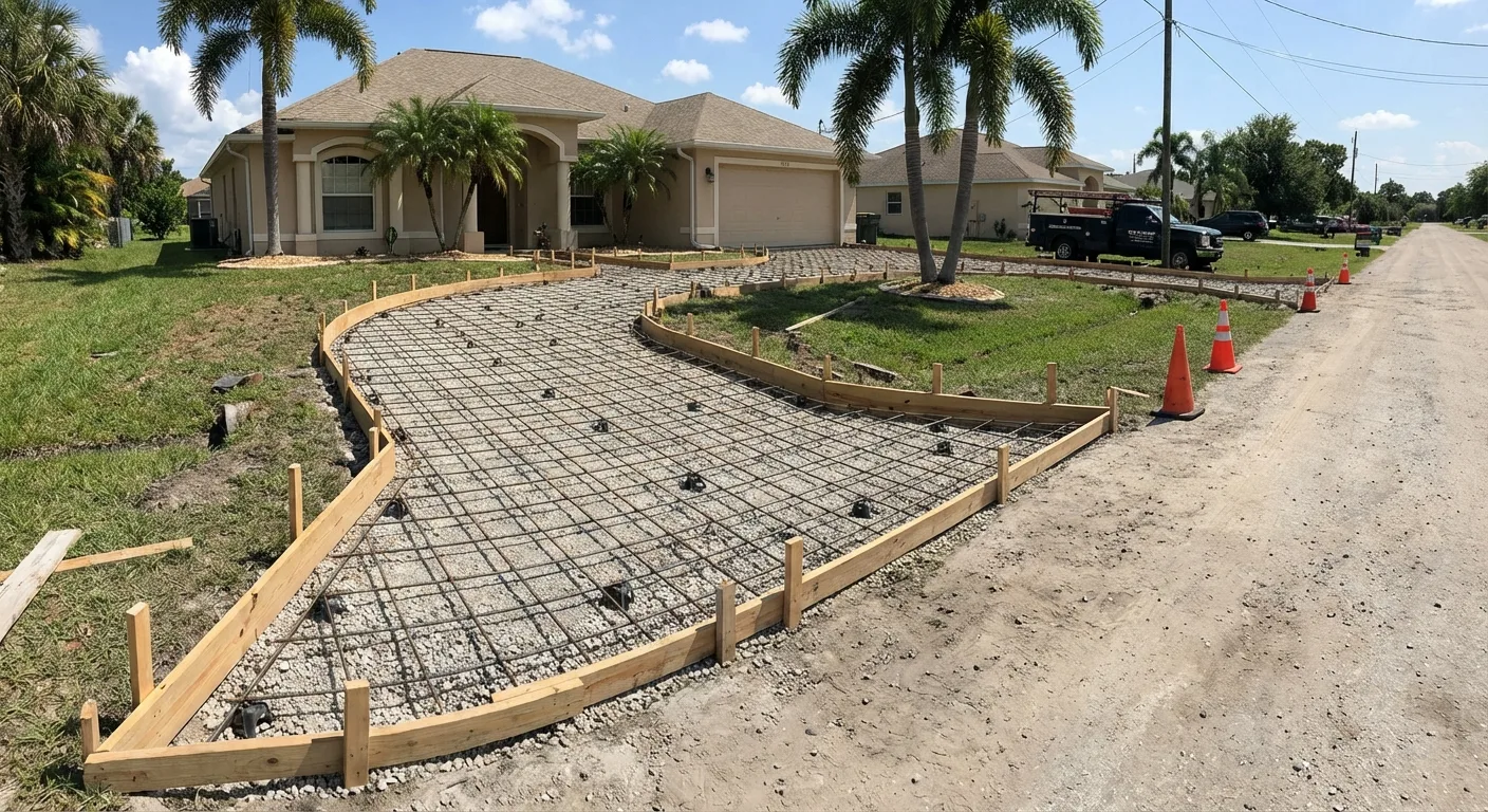 concrete driveway forms being set Spring Hill FL