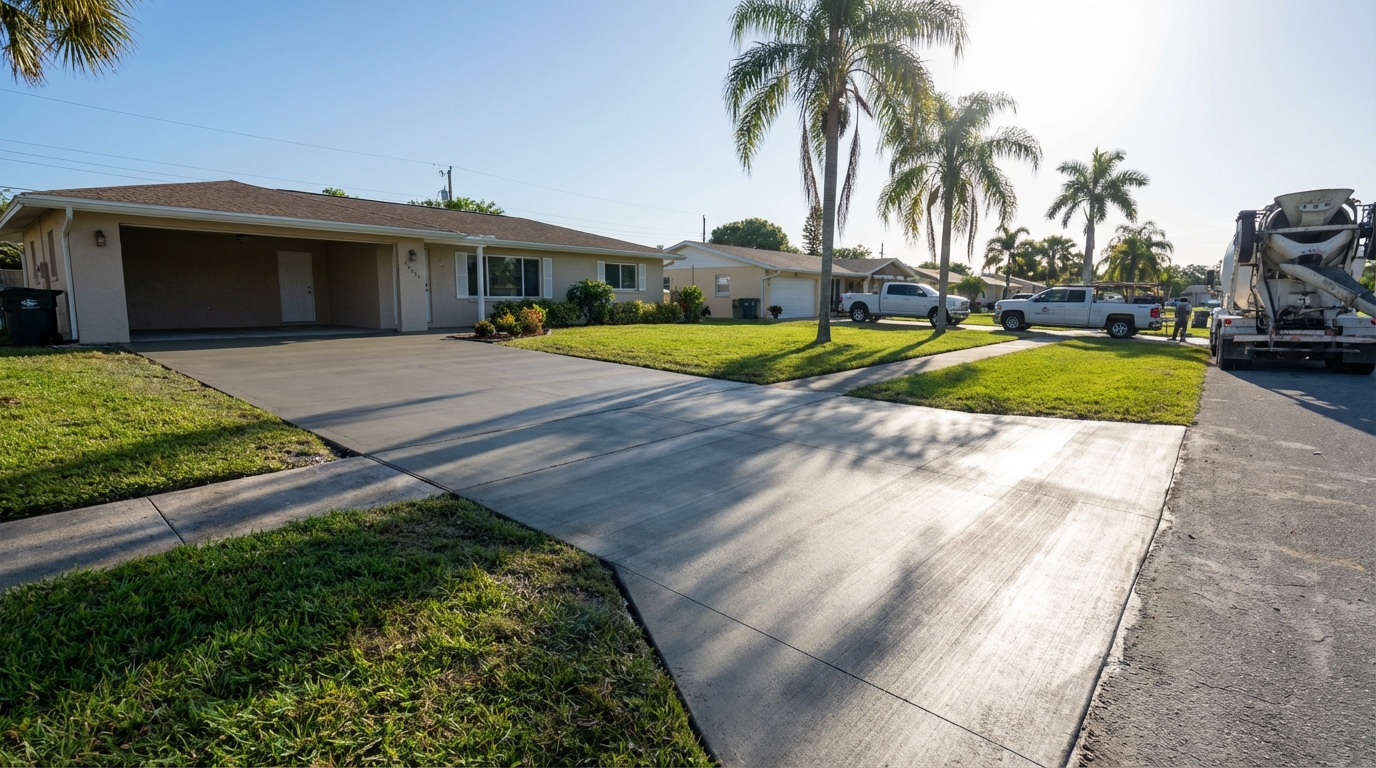 concrete driveway wide 1 Weeki Wachee FL