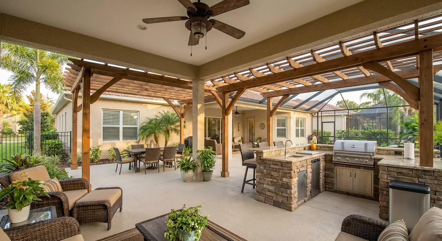 concrete patio covered Brookridge FL