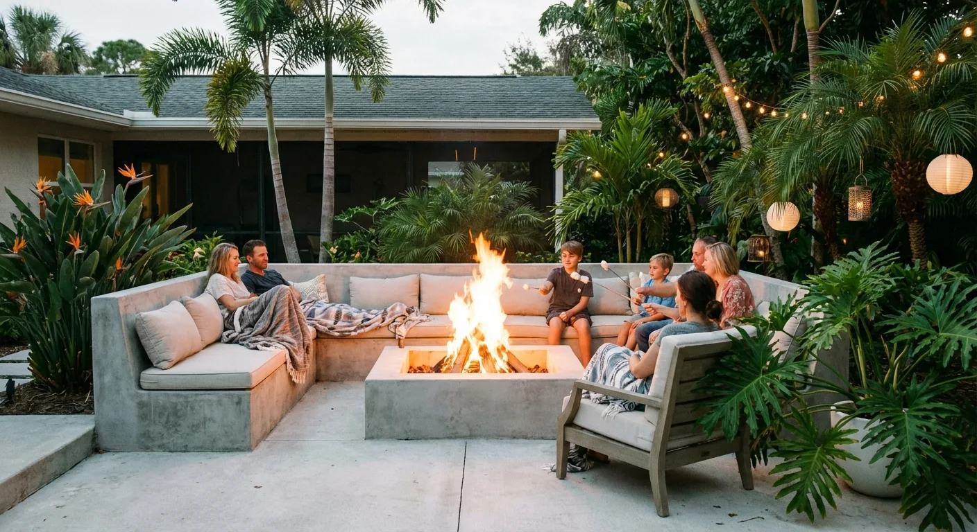concrete patio firepit Holiday FL