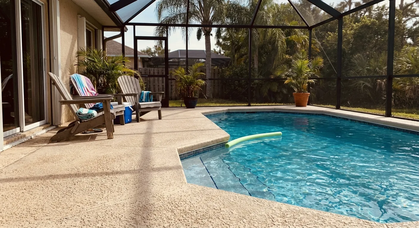 concrete pool deck screened enclosure High Point FL