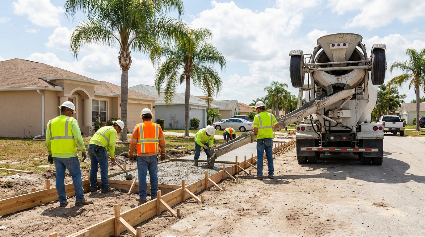 concrete sidewalk installation Hernando Beach FL