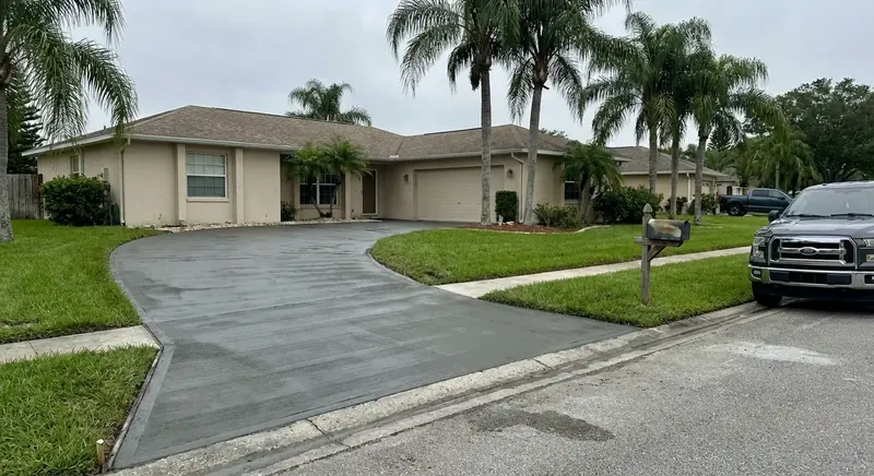 concrete driveway ranch home Spring Hill FL